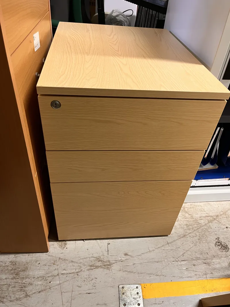 Wooden Storage Cabinet with 3 Drawers - Ash/Oak Finish