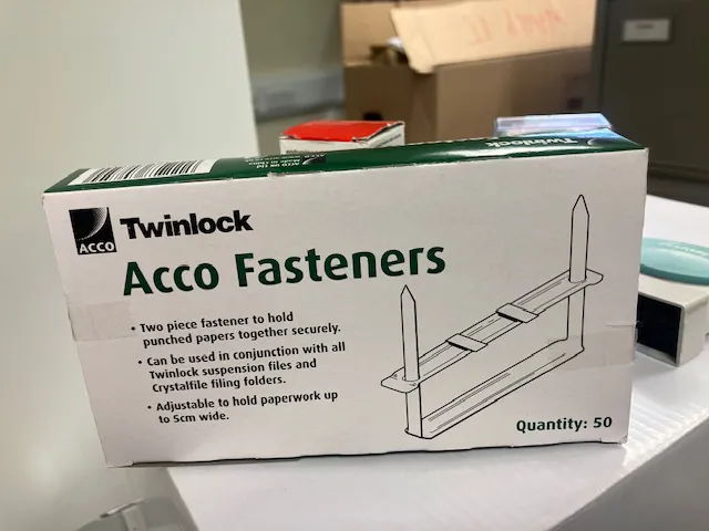 Acco Twinlock Fasteners - Box of 50