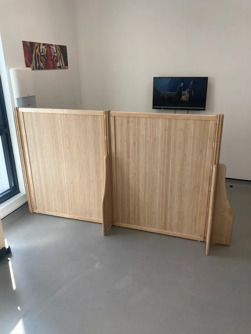 Wooden Folding Room Divider Screen - 2 Panel