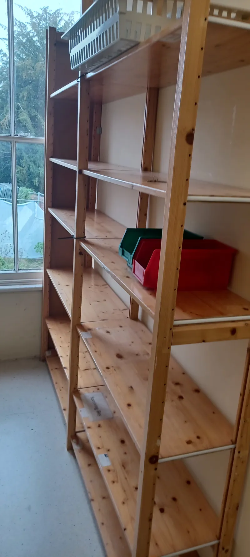 Pine Wood Storage Shelving Unit - 5 Shelf Industrial Bookcase