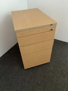 Wooden Mobile Filing Cabinet - 4 Drawer Pedestal Unit