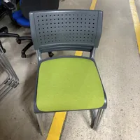 Stacking Chair with Perforated Back - Grey & Lime Green
