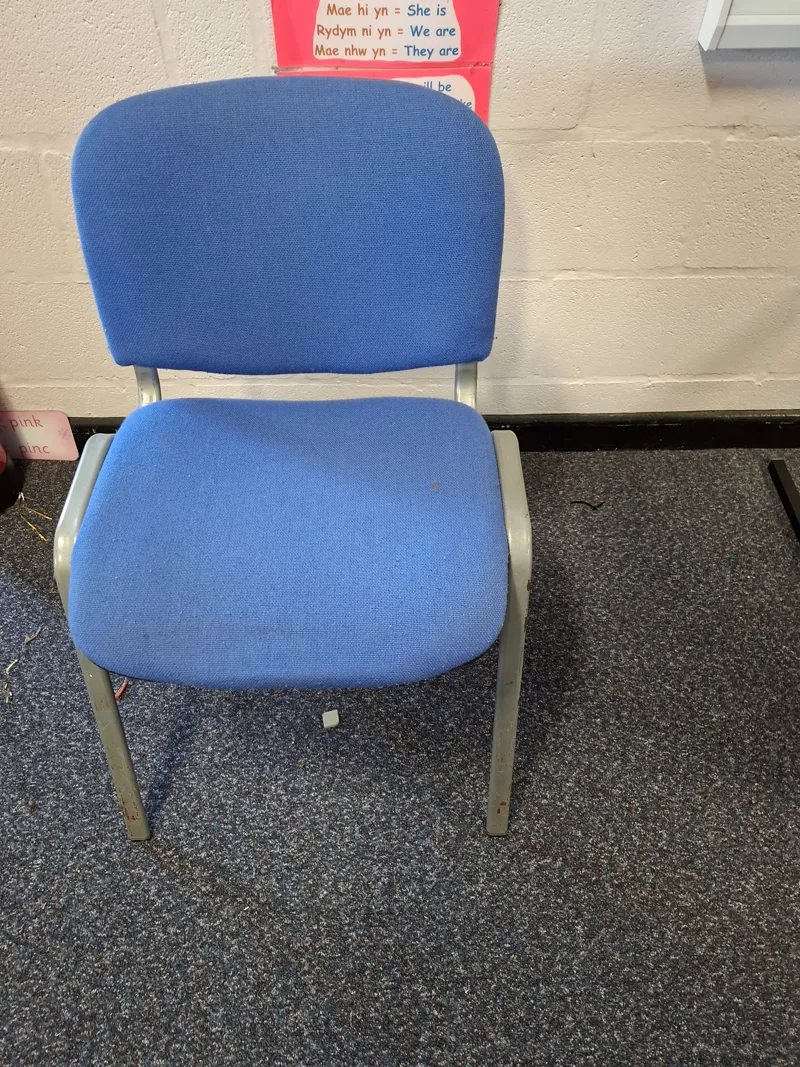 Blue Stacking Office Chair with Grey Frame
