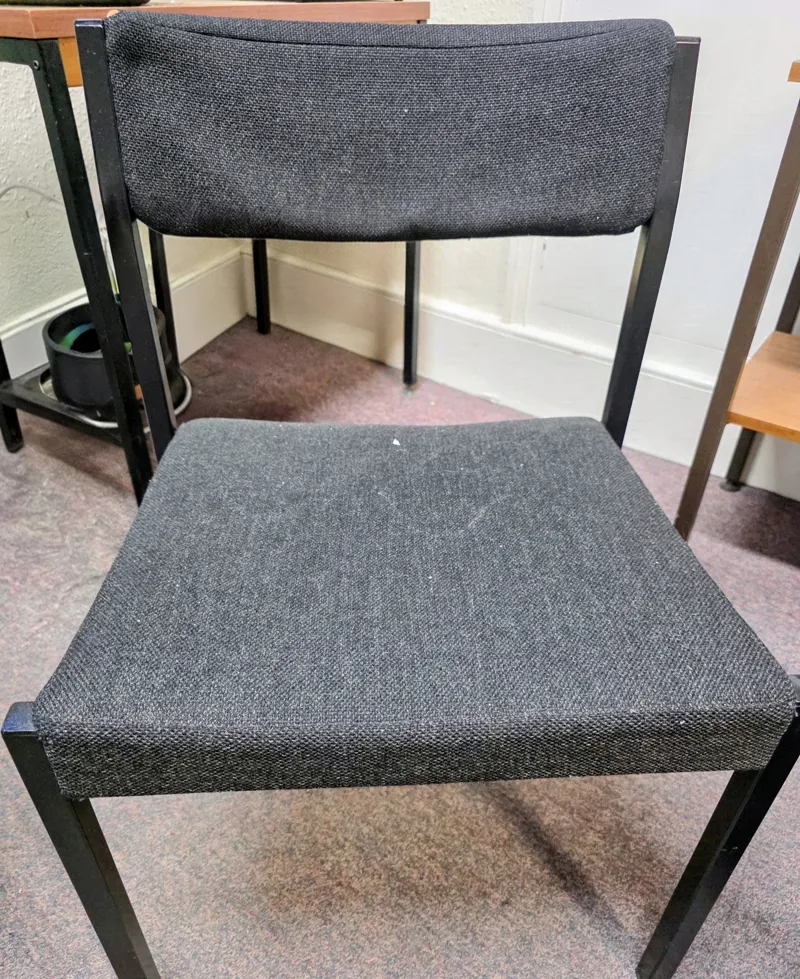Grey Upholstered Waiting Room Chair