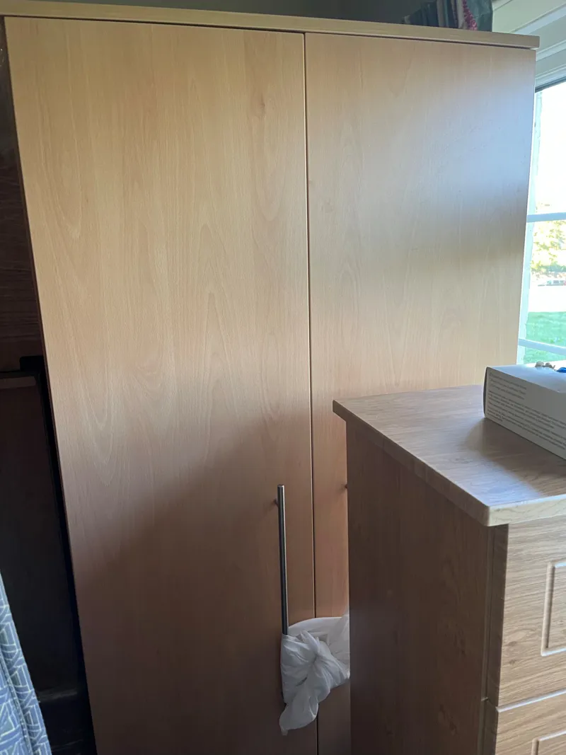 Full height wardrobe beech