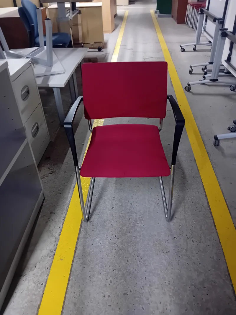 Red Chair with Chrome Frame