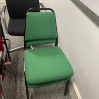 Green Stacking Chair with Black Frame