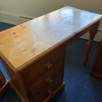 3 drawer writing desk pine