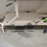 White Metal Mobile Examination/Treatment Couch with Foot Controls