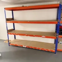 Heavy-duty industrial 4-tier pallet racking system