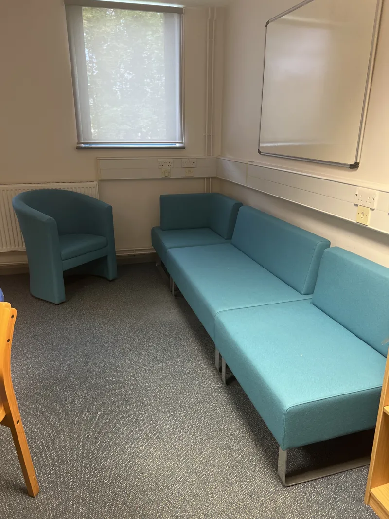 Teal Upholstered Sofa and Armchair Set