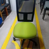 Office Chair with Green Seat and Black Back
