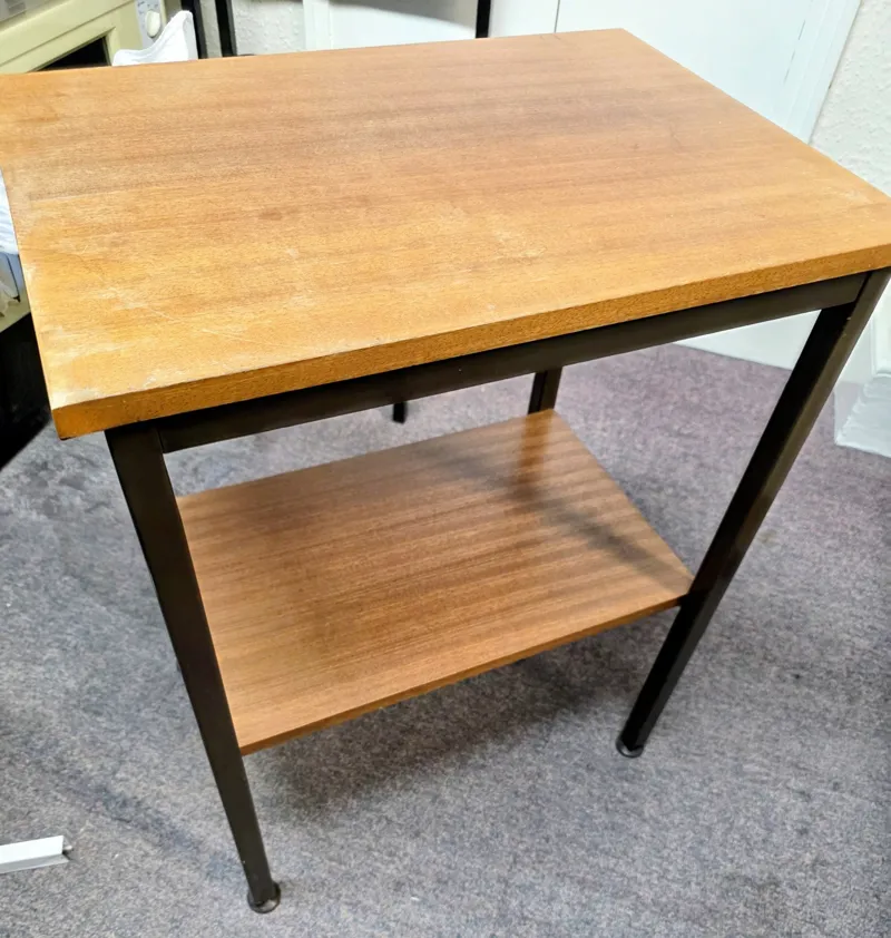 Wooden Side Table with Shelf - Light Oak