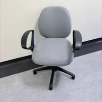 Grey Office Chair with Black Armrests and Castors