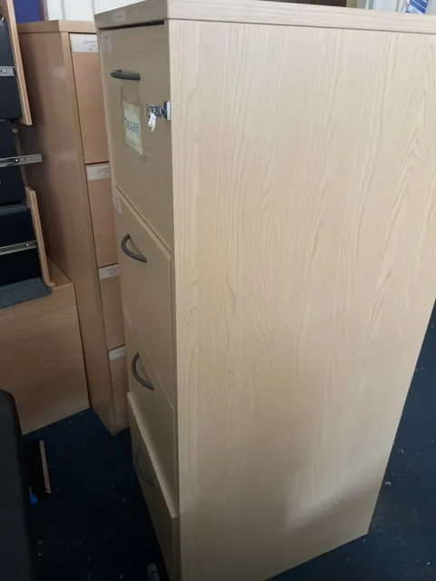 Light Oak 4-Drawer Storage Cabinet