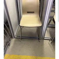 Cream Stackable Canteen Chair with Chrome Frame