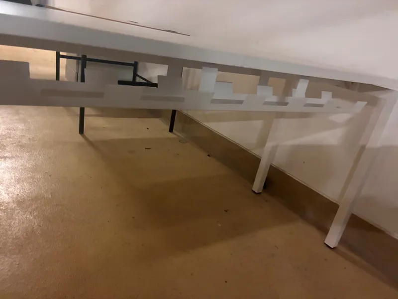White Desk with Metal Legs