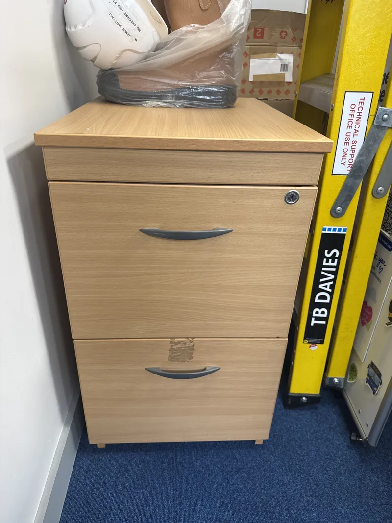 Wooden Storage Chest of Drawers - 2 Drawer Office Pedestal