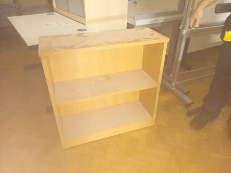 Blonde Wood 3-Shelf Cube Storage Unit