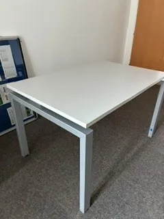 Pale grey Rectangular Table with Metal Legs