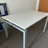 Pale grey Rectangular Table with Metal Legs