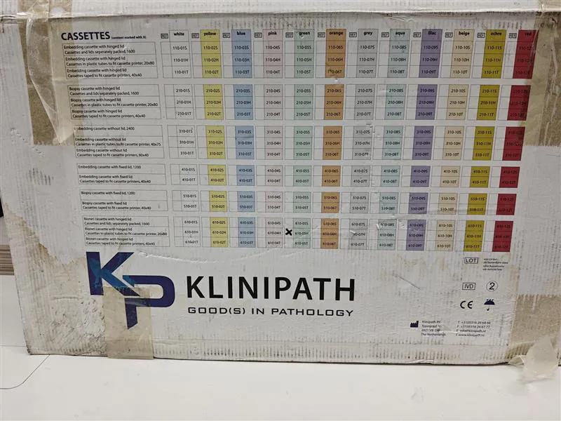 Klinipath Bionet cassette with hinged lid - Green