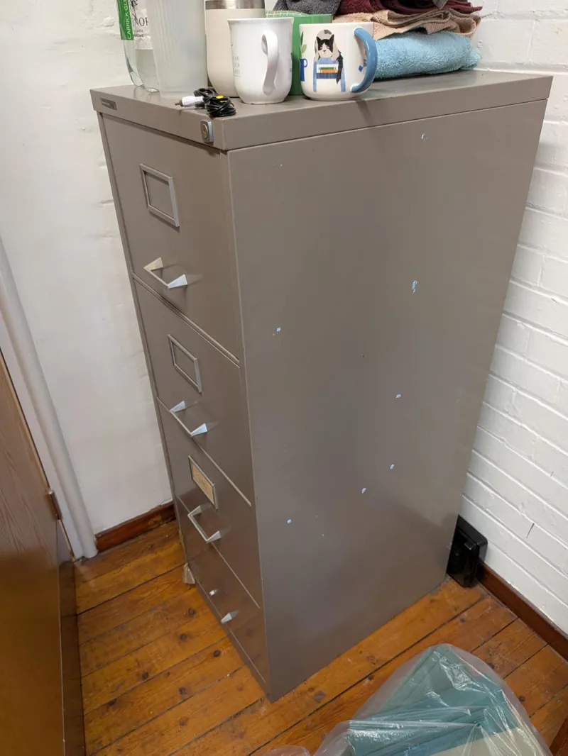 4-Drawer Taupe Filing Cabinet