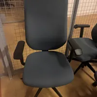 Grey Fabric Office Chair with Arms and Casters