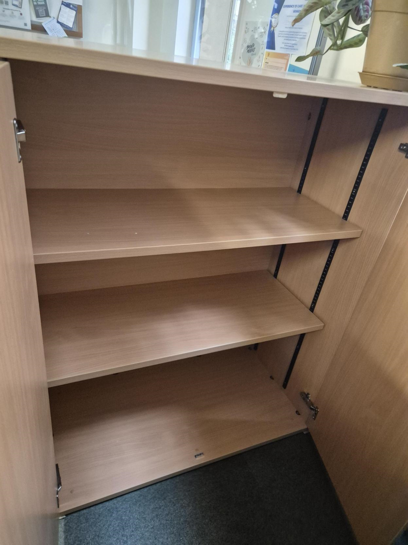 As new - Wooden Storage Cupboard with Shelves and Lockable Doors