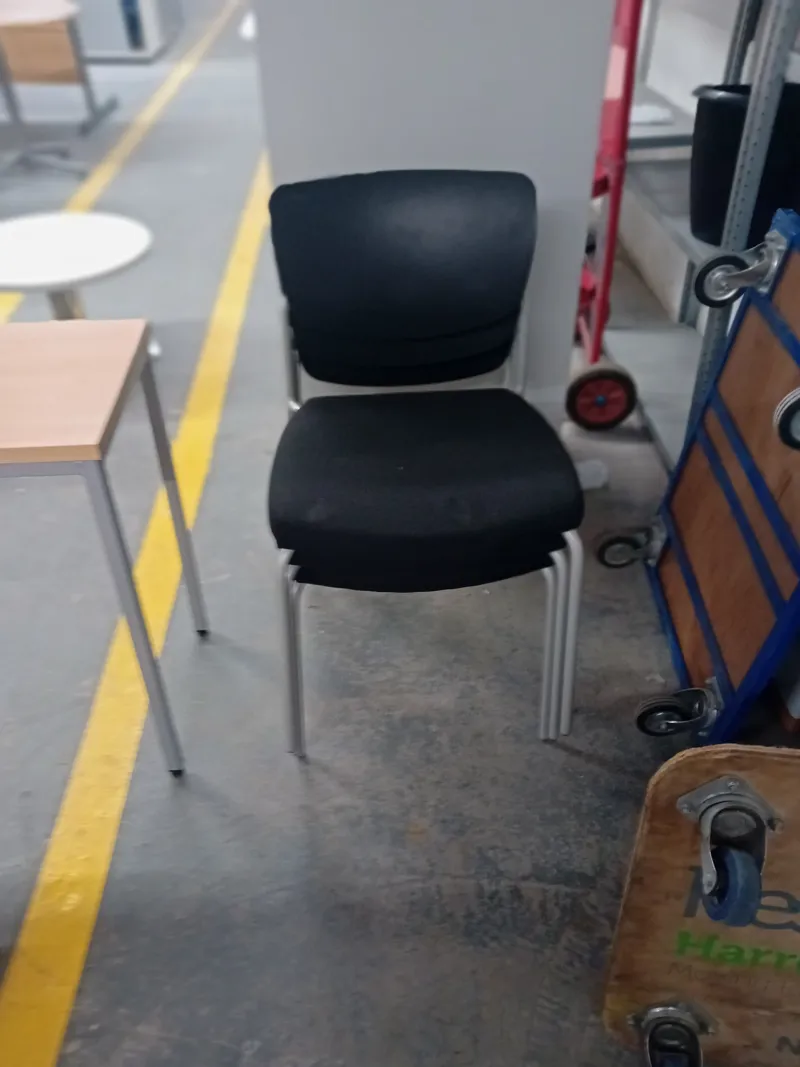 Black Stacking Chair with Metal Frame