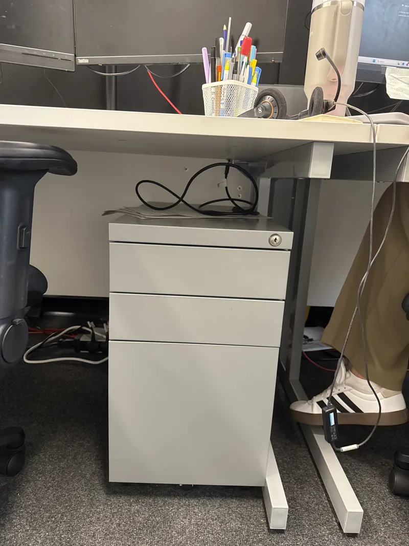 White 4-Drawer Mobile Pedestal Desk Storage Unit