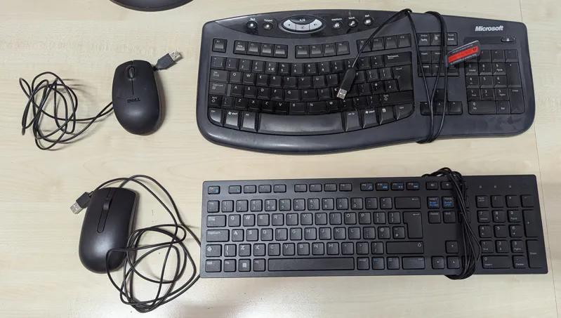 Microsoft Ergonomic Keyboard + Dell Mouse Bundle (2 sets)