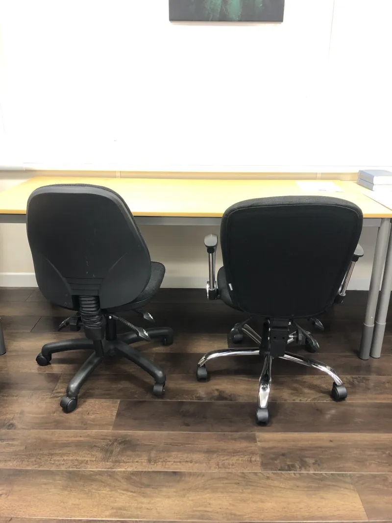 2x Black Office Chairs - Task Seating