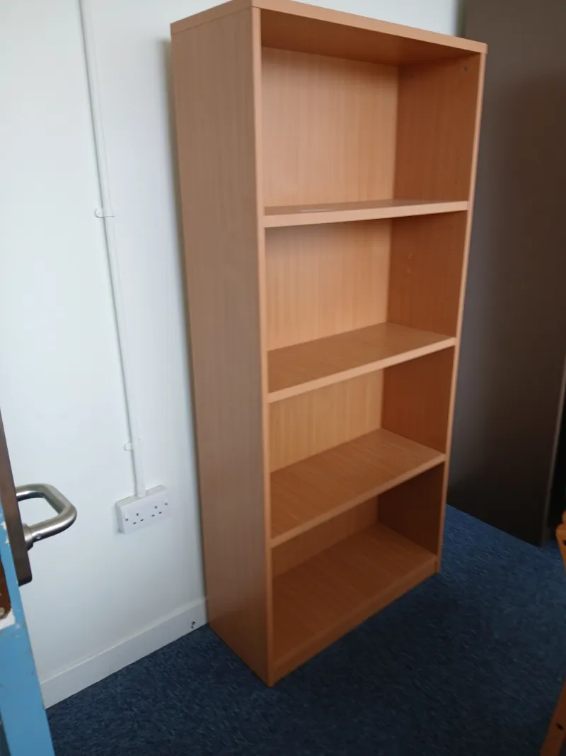 Light Oak 4-Shelf Bookcase