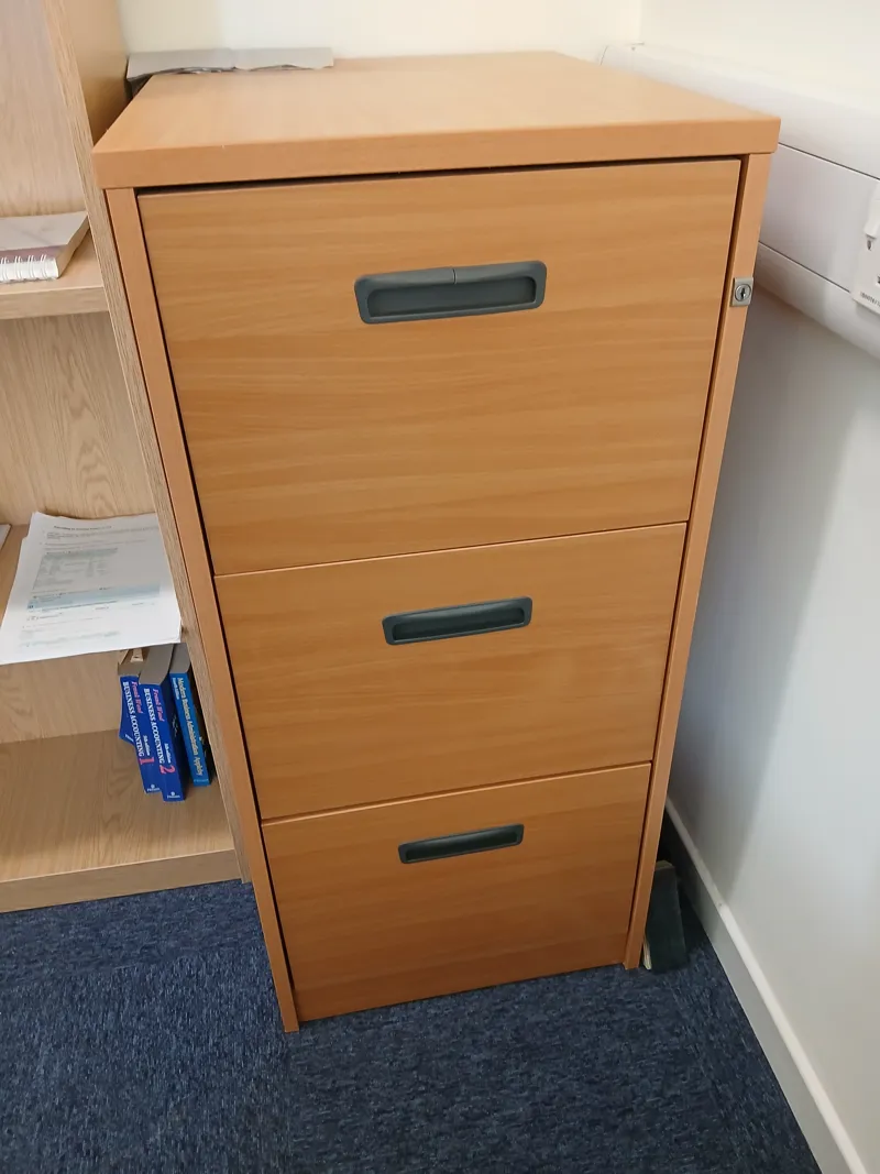 3-Drawer Wooden Filing Cabinet - Light Oak