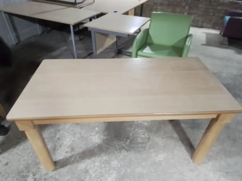Light Oak Dining Table with White Top