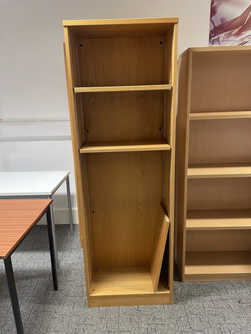 Tall Wooden Bookcase/Storage Unit with Fixed Shelves