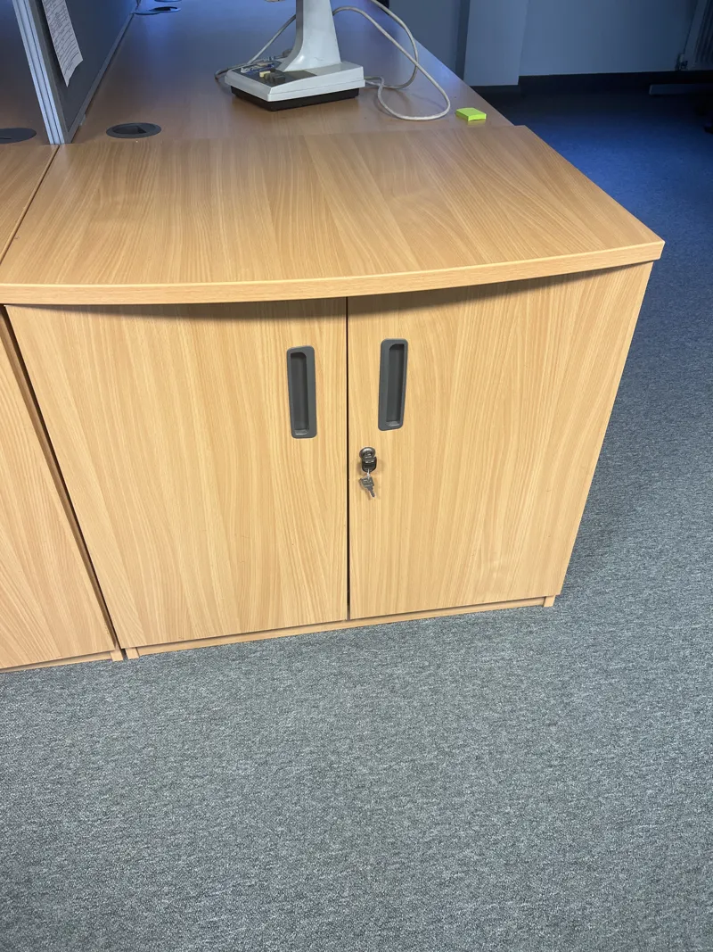 Wooden Office Storage Cabinet with Locking Doors