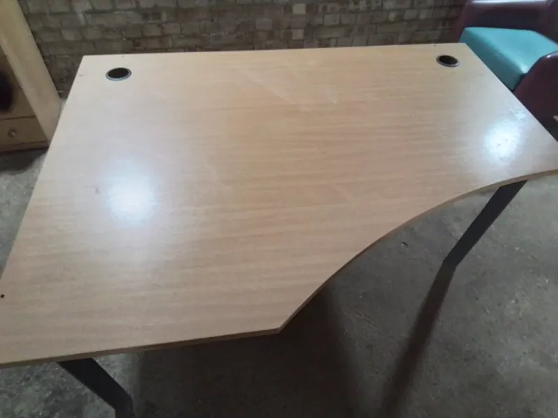Light Wood Desk Top with Cable Grommets