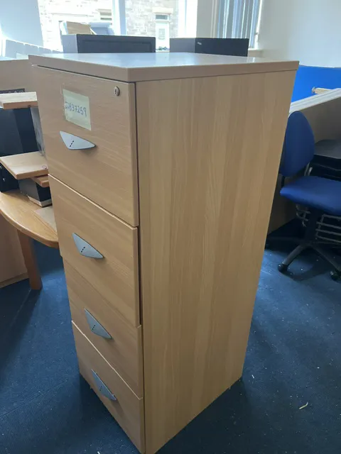 Light Oak 4-Drawer Filing Cabinet