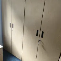Light Wood 4-Door Office Wardrobe Cabinet