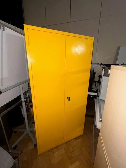 Yellow Metal Storage Cabinet with Locking Doors