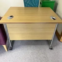 Light Oak Desk with cable portals