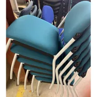 Stacking Office Chairs – Turquoise and Blue Fabric