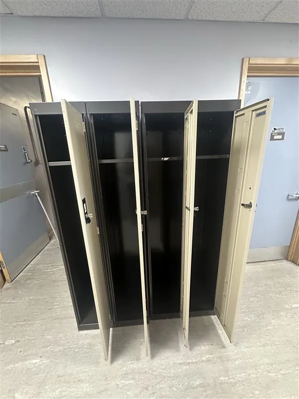4-Door Metal Storage Locker Unit with Black Interior