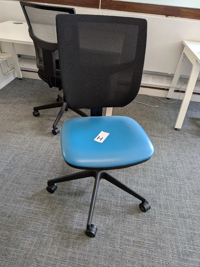 Office Chair H - Blue with Black Mesh