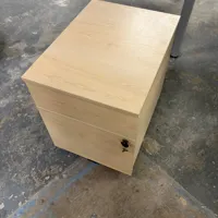 Light Oak 3-Drawer Pedestal Cabinet with Lock