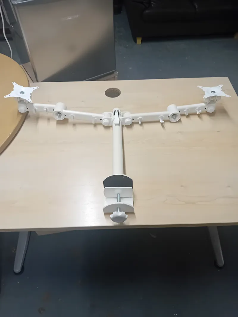Dual Monitor Arm Desk Mount - White