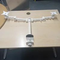 Dual Monitor Arm Desk Mount - White