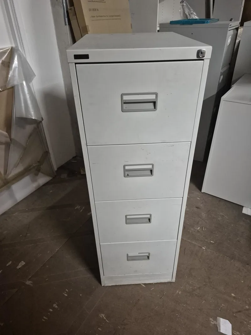 ISECO 4-Drawer White Filing Cabinet